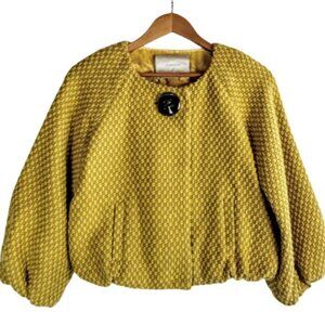 Leifsdottir Mustard Yellow Wool Blend Tweed Jacket